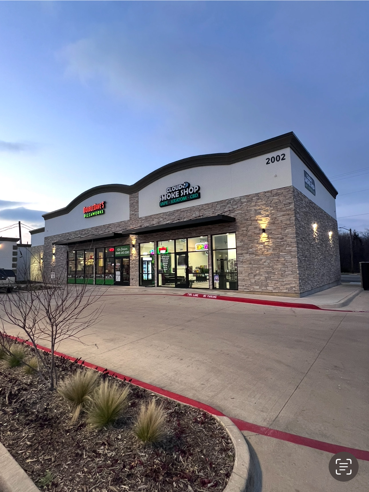 Completed commercial retail space exterior